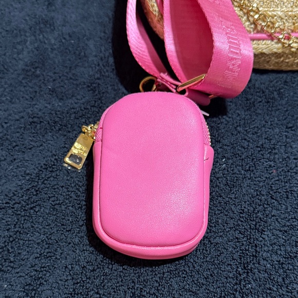 Steve Madden pink btamela straw crossbody - Picture 2 of 6